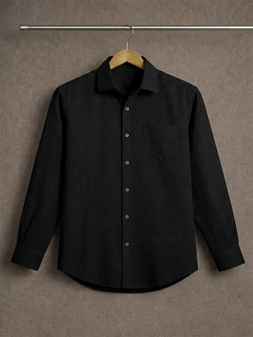 Premium Black Linen Casual Shirt for Men