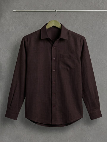 Classic Linen Brown Shirt for Men