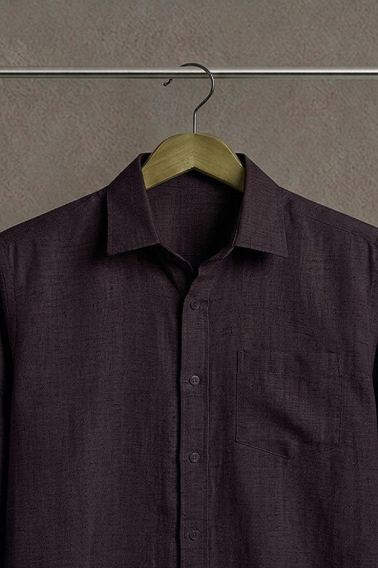 Classic Linen Brown Shirt for Men