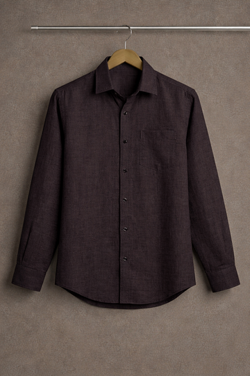 Classic Linen Brown Shirt for Men