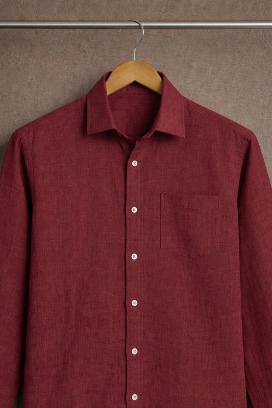 Elegant Pink Rose Linen Shirt for Men