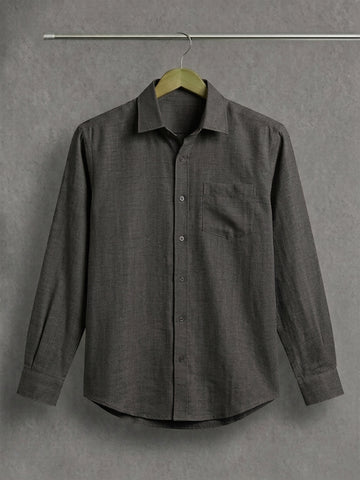 Luxury Slate Color Linen Shirt for Men