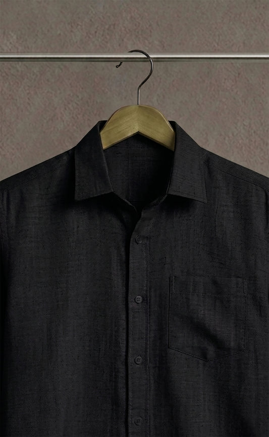 Premium Black Linen Casual Shirt for Men