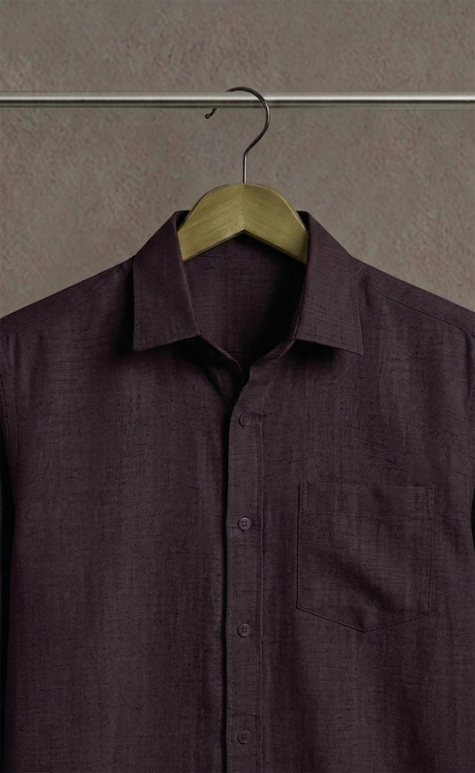 Classic Linen Brown Shirt for Men