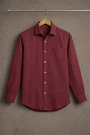 Elegant Pink Rose Linen Shirt for Men