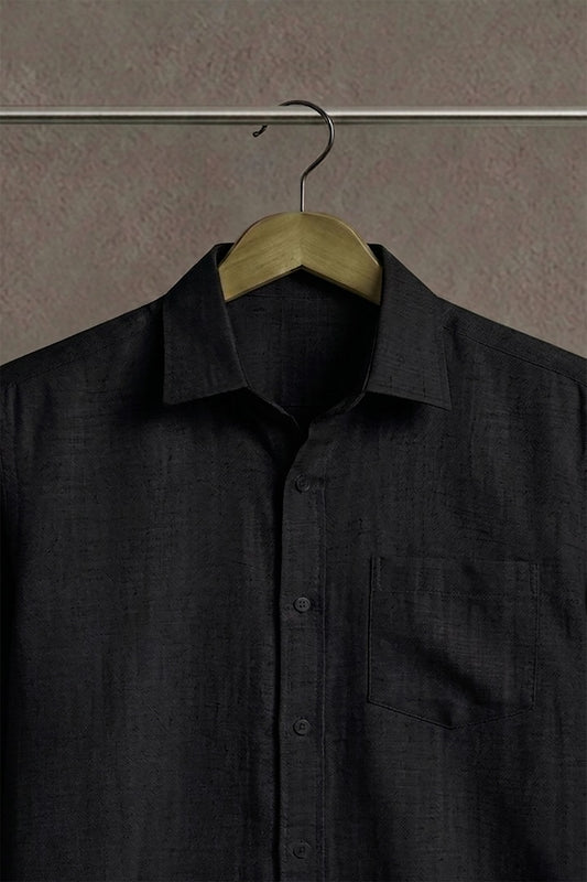 Premium Black Linen Casual Shirt for Men