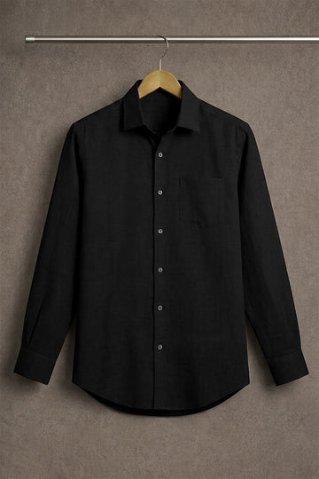 Premium Black Linen Casual Shirt for Men