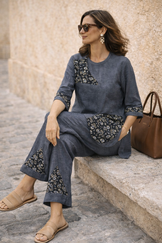 NARLA Pure Natural Linen Co-Ord Set