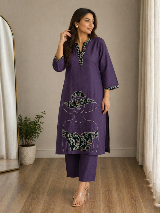 Designer Summer Co-Ord Set in Pure Cotton for Women