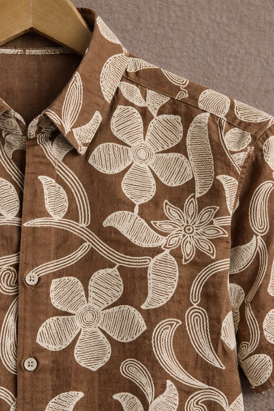 Men’s Embroidered Linen Shirt