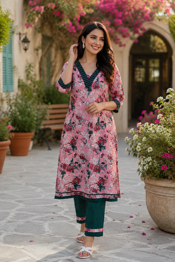 Elegant Viscose Muslin Printed Co-Ord Set