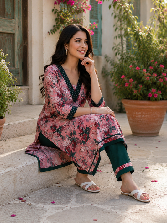 Elegant Viscose Muslin Printed Co-Ord Set