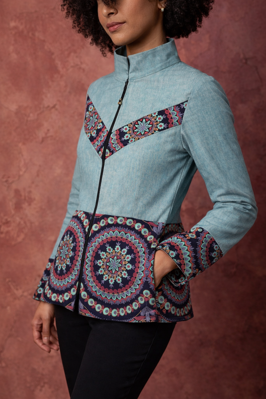 Premium Cotton Embroidered Jacket for Women