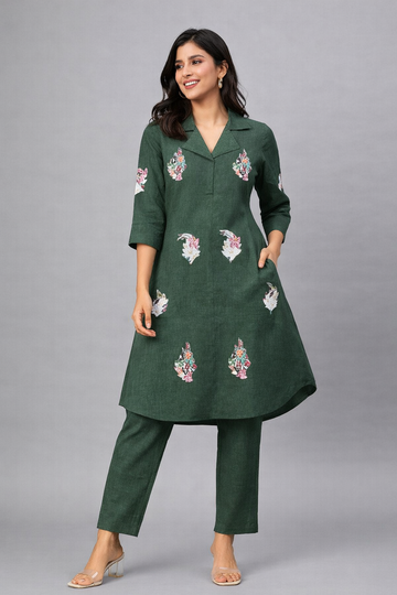 Elegant Green with Premium Embroidery for Women