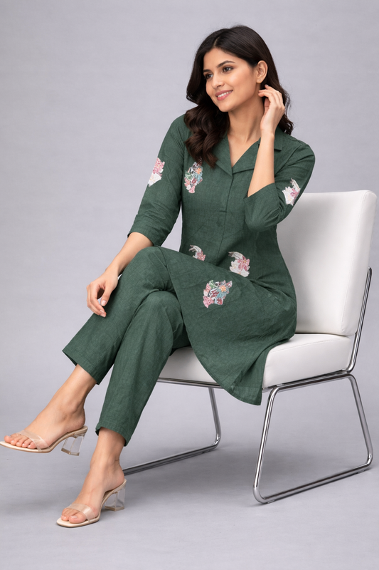 Elegant Green with Premium Embroidery for Women