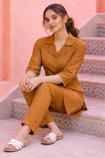 Breathable Linen Cotton Matching Set for Women