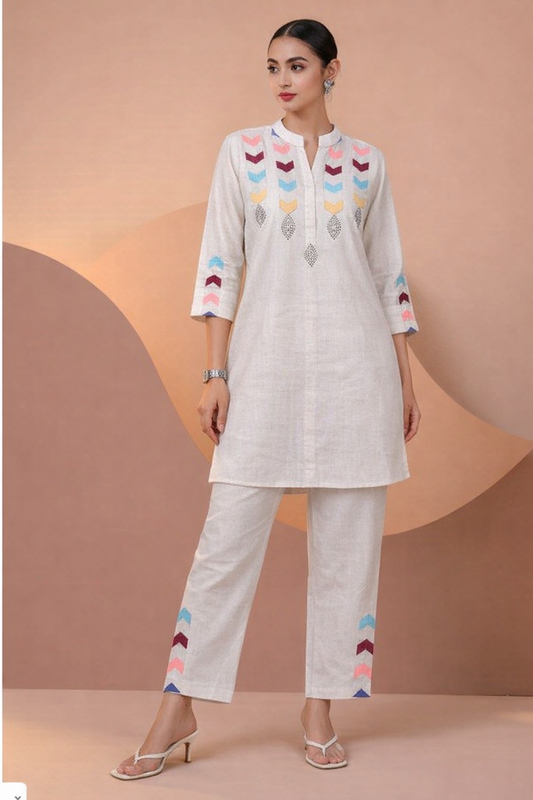 Designer Linen Cotton Co-Ord Set