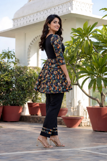 Elegant Black Printed Co-Ord Set