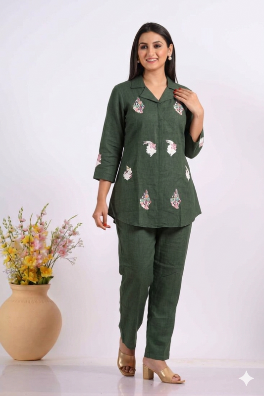 Linen Cotton Co-Ord Set for Women | Stylish & Comfortable | Omdev Fashion