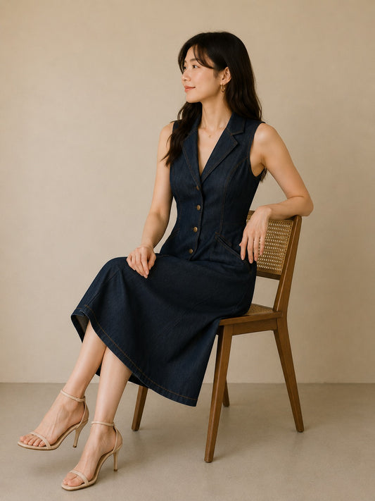 Women’s Western Style Denim One Piece Dress