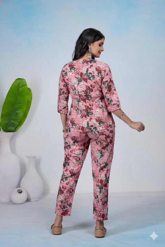 Stylish Printed Viscose Muslin Co-ord Set for Women by Omdev fashion in Surat