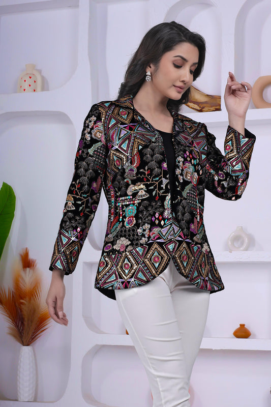 Women Embroidery Jacket – Designer Ethnic Jacket for Women | Omdev Fashion