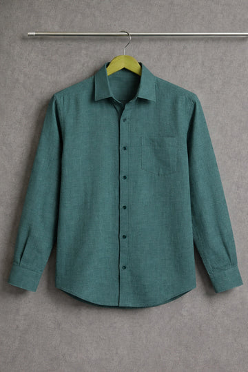 Luxury Shark Teal Linen Shirt for Men