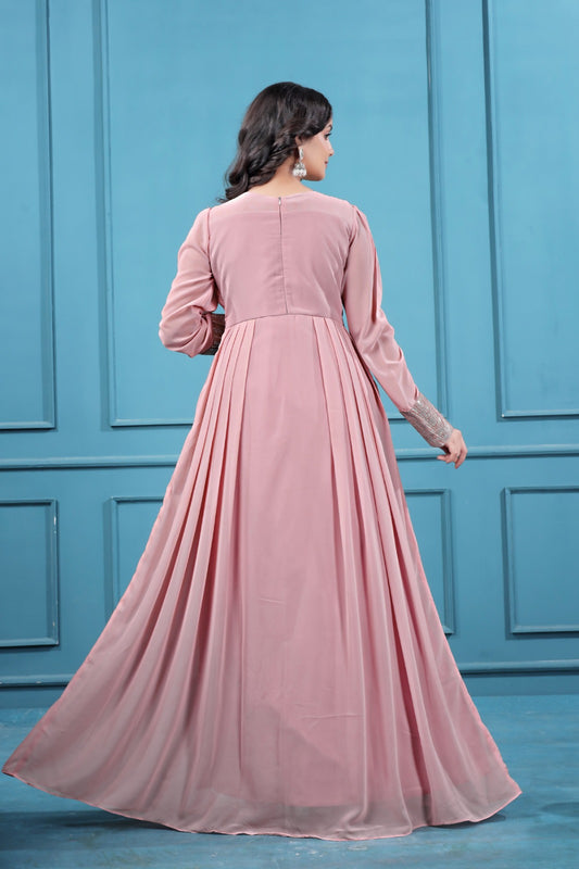 Brown Georgette Embroidered Party Wear in Surat | Designer Women Outfit