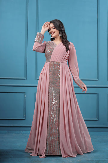 Brown Georgette Embroidered Party Wear in Surat | Designer Women Outfit