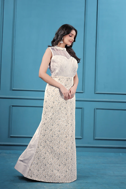 Lightest Pink Velvet Embroidered Party Wear in Surat | Designer Women Outfit