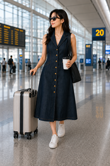 Women’s Western Style Denim One Piece Dress